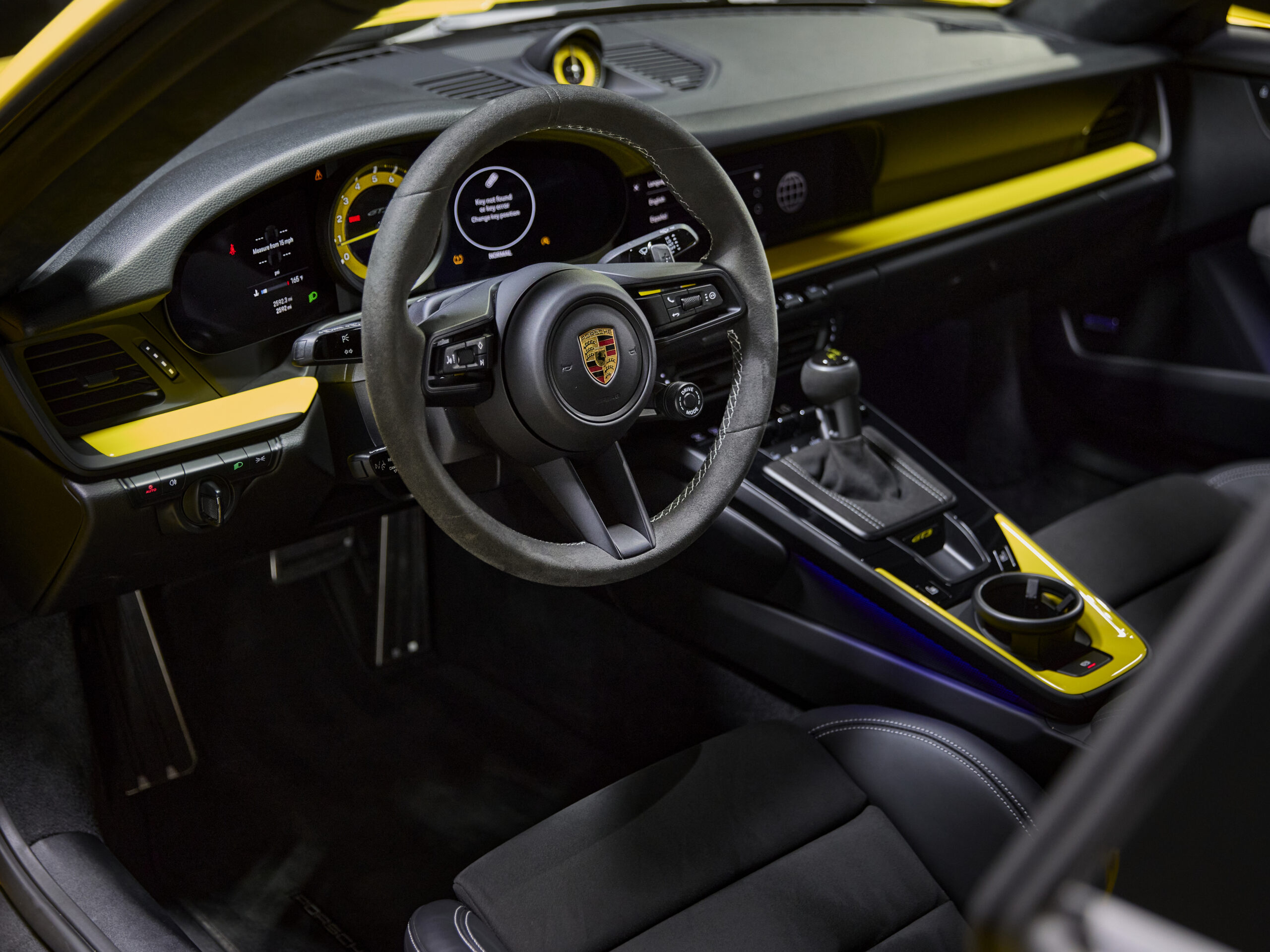Porsche GT3 steering wheel interior